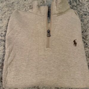 Polo by Ralph Lauren Men's Light Tan Zip-Up Sweater- size small